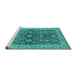 Sideview of Machine Washable Oriental Turquoise Industrial Area Rugs, wshurb1138turq