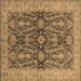 Square Oriental Brown Industrial Rug, urb1138brn