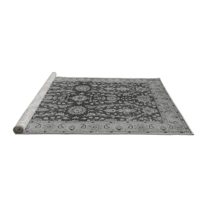Sideview of Machine Washable Oriental Gray Industrial Rug, wshurb1138gry