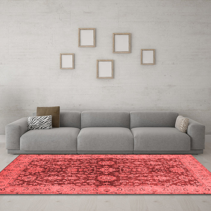 Industrial Red Washable Rugs