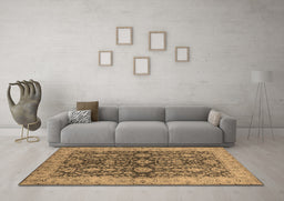 Machine Washable Oriental Brown Industrial Rug in a Living Room,, wshurb1138brn