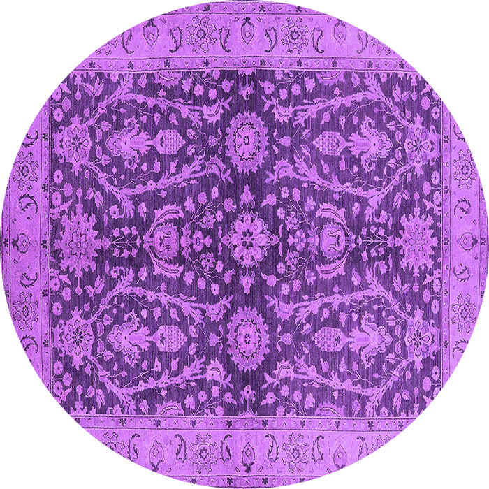 Round Machine Washable Oriental Purple Industrial Area Rugs, wshurb1138pur