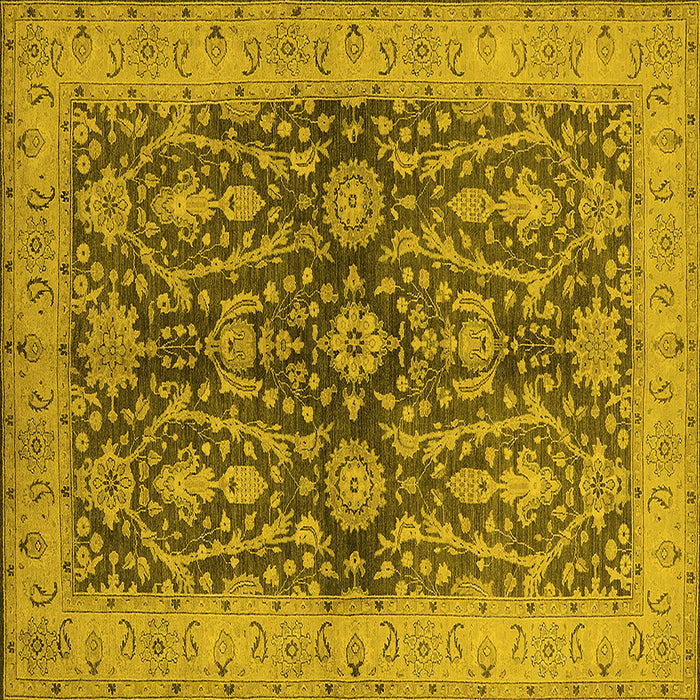 Square Oriental Yellow Industrial Rug, urb1138yw