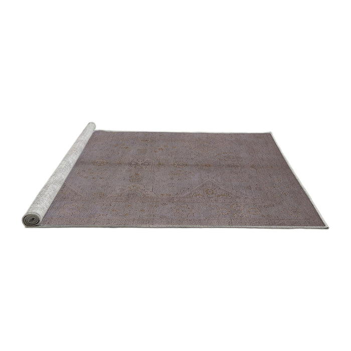 Sideview of Machine Washable Industrial Modern Mauve Taupe Purple Rug, wshurb1139