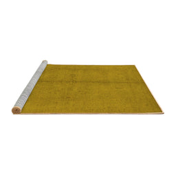 Sideview of Machine Washable Oriental Yellow Industrial Rug, wshurb1139yw