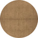 Round Machine Washable Oriental Brown Industrial Rug, wshurb1139brn