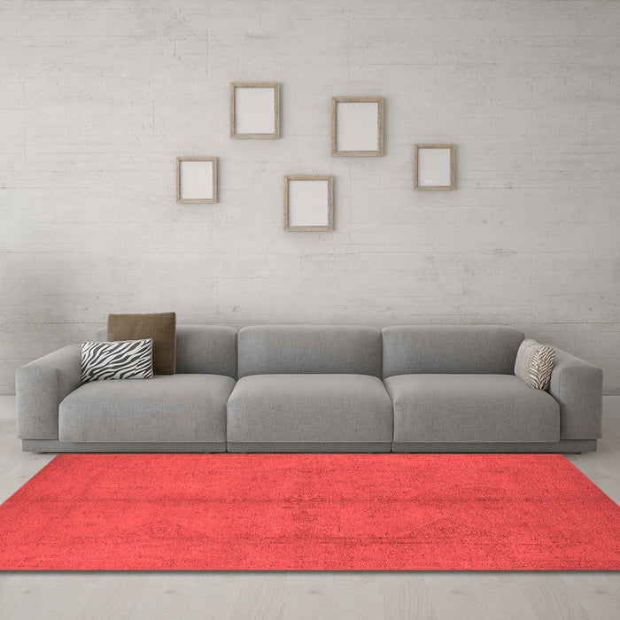 Industrial Red Washable Rugs