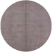 Round Mid-Century Modern Mauve Taupe Purple Oriental Rug, urb1139