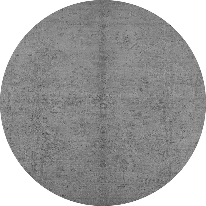 Round Oriental Gray Industrial Rug, urb1139gry