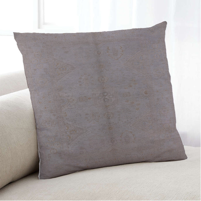 Lifestyle Image of Mid-Century Modern Urban Square Mauve Taupe Purple Throw Pillow, 18 inch by 18 inch, pwurb1139