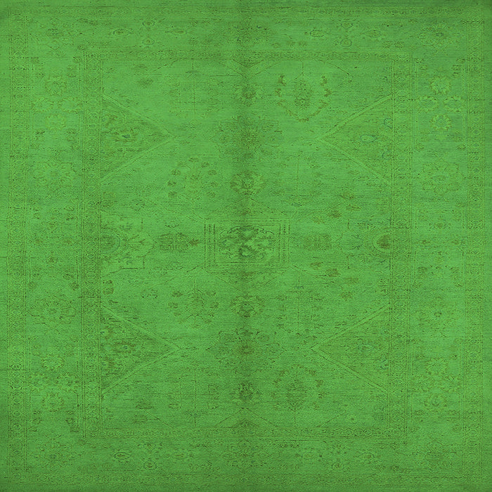 Square Oriental Green Industrial Rug, urb1139grn
