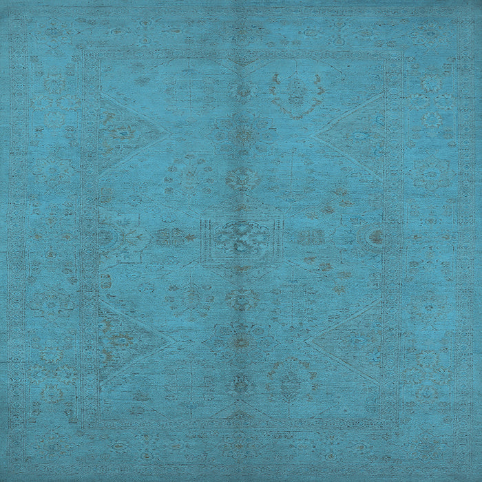 Square Oriental Light Blue Industrial Rug, urb1139lblu