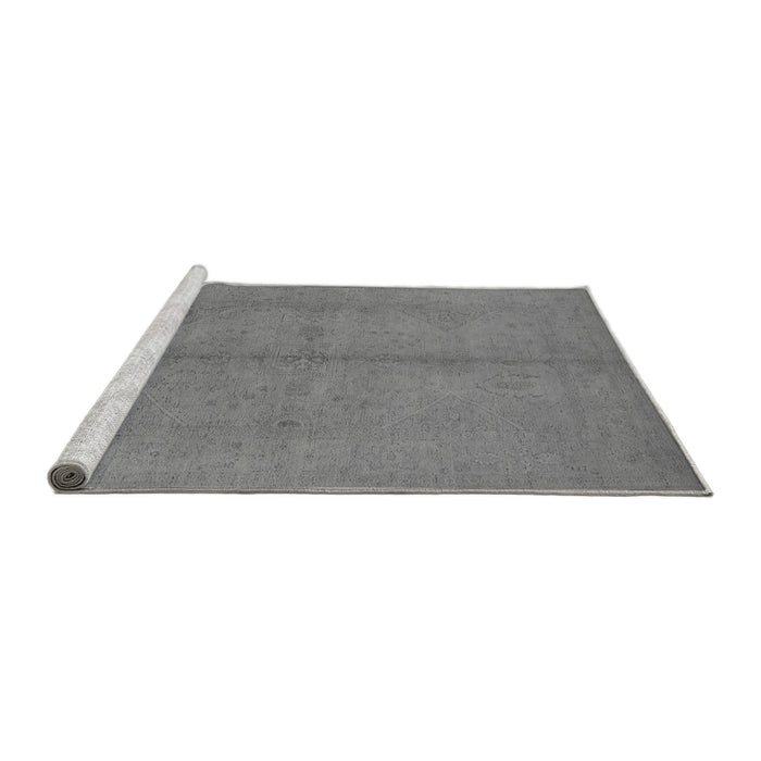 Sideview of Machine Washable Oriental Gray Industrial Rug, wshurb1139gry