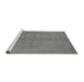 Sideview of Machine Washable Oriental Gray Industrial Rug, wshurb1139gry