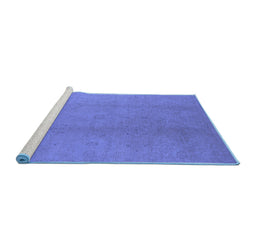 Sideview of Machine Washable Oriental Blue Industrial Rug, wshurb1140blu