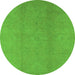 Round Oriental Green Industrial Rug, urb1140grn