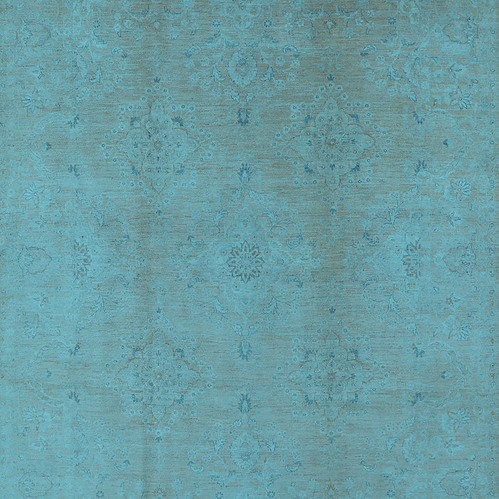 Machine Washable Oriental Light Blue Industrial Rug, wshurb1140lblu