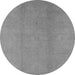 Round Oriental Gray Industrial Rug, urb1140gry