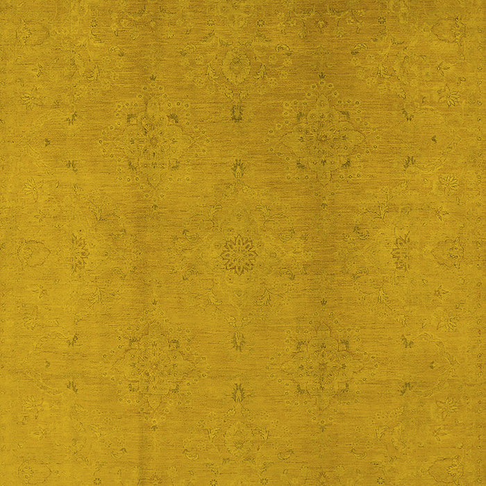 Machine Washable Oriental Yellow Industrial Rug, wshurb1140yw