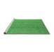 Sideview of Machine Washable Oriental Emerald Green Industrial Area Rugs, wshurb1140emgrn