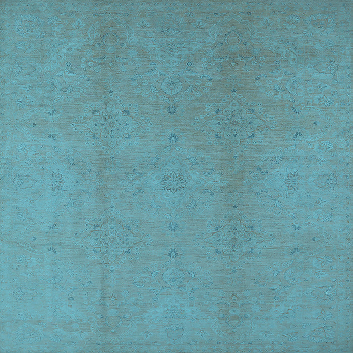 Square Oriental Light Blue Industrial Rug, urb1140lblu