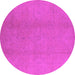 Round Oriental Pink Industrial Rug, urb1140pnk