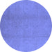 Round Oriental Blue Industrial Rug, urb1140blu