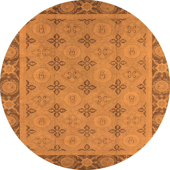 Round Oriental Orange Industrial Rug, urb1141org
