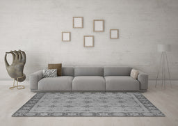 Machine Washable Oriental Gray Industrial Rug in a Living Room,, wshurb1141gry