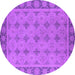 Round Oriental Purple Industrial Rug, urb1141pur