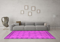 Machine Washable Oriental Pink Industrial Rug, wshurb1141pnk