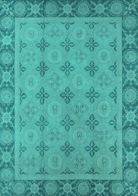 Oriental Turquoise Industrial Rug, urb1141turq