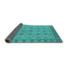 Sideview of Oriental Turquoise Industrial Rug, urb1141turq