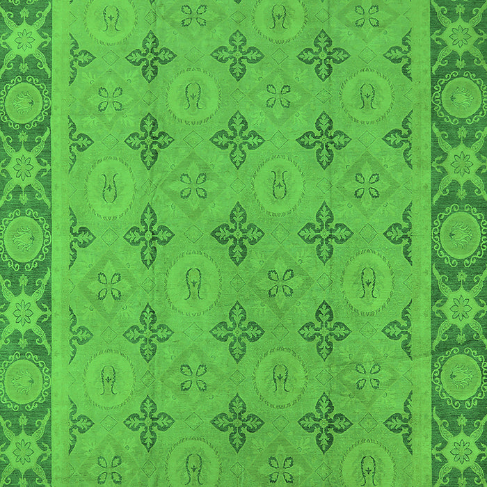 Machine Washable Oriental Green Industrial Area Rugs, wshurb1141grn