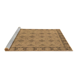Sideview of Machine Washable Oriental Brown Industrial Rug, wshurb1141brn