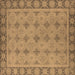 Square Oriental Brown Industrial Rug, urb1141brn