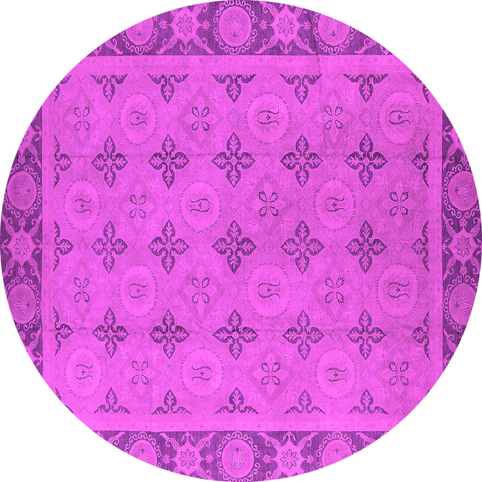 Round Oriental Pink Industrial Rug, urb1141pnk