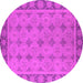 Round Oriental Pink Industrial Rug, urb1141pnk