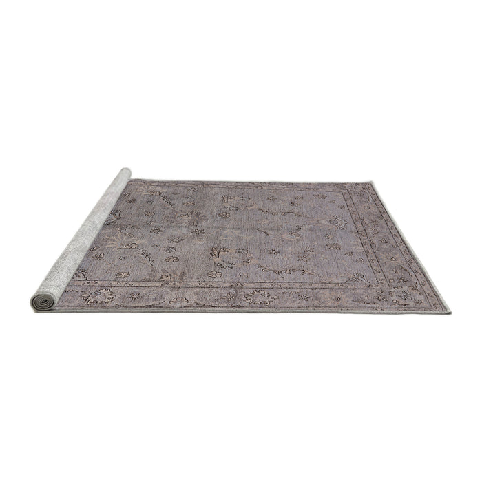 Sideview of Machine Washable Industrial Modern Mauve Taupe Purple Rug, wshurb1142