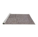 Sideview of Machine Washable Industrial Modern Mauve Taupe Purple Rug, wshurb1142