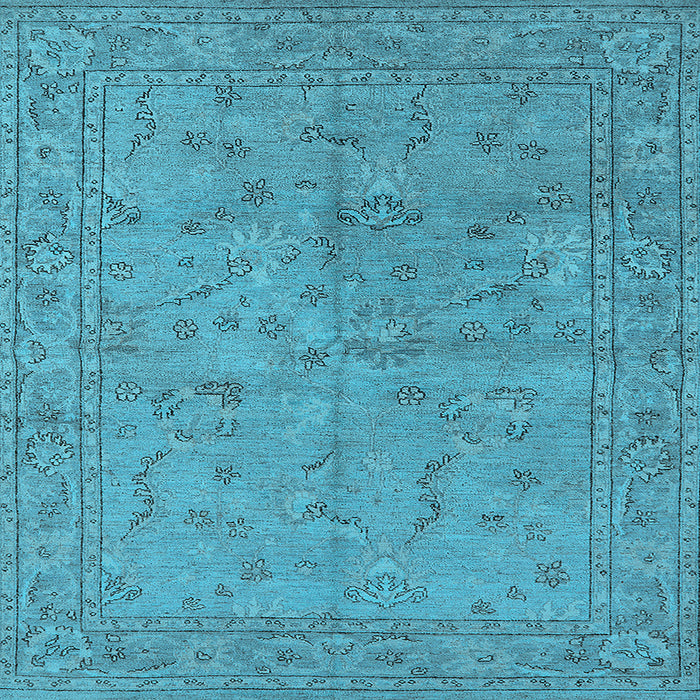 Square Oriental Light Blue Industrial Rug, urb1142lblu