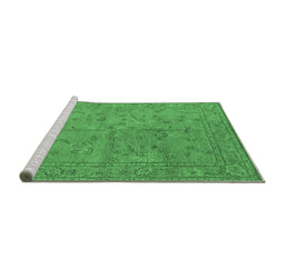 Sideview of Machine Washable Oriental Emerald Green Industrial Area Rugs, wshurb1142emgrn