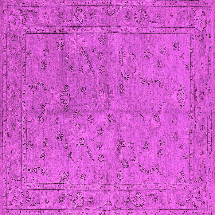 Square Machine Washable Oriental Pink Industrial Rug, wshurb1142pnk