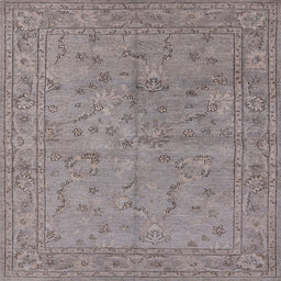Square Machine Washable Industrial Modern Mauve Taupe Purple Rug, wshurb1142