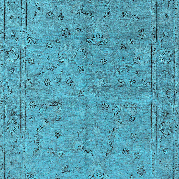 Machine Washable Oriental Light Blue Industrial Rug, wshurb1142lblu