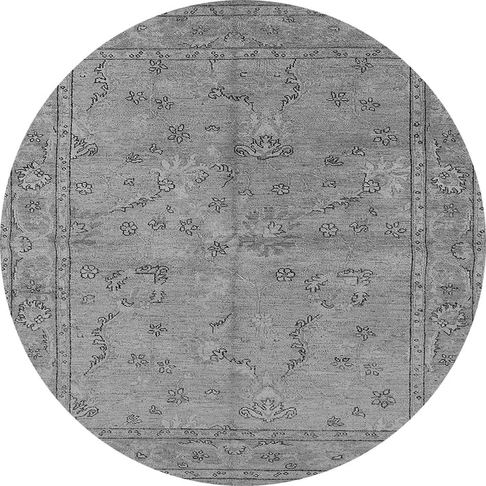Round Oriental Gray Industrial Rug, urb1142gry