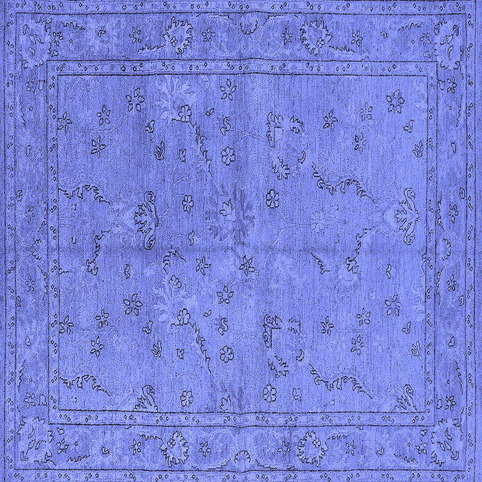 Square Oriental Blue Industrial Rug, urb1142blu