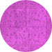 Round Oriental Pink Industrial Rug, urb1142pnk