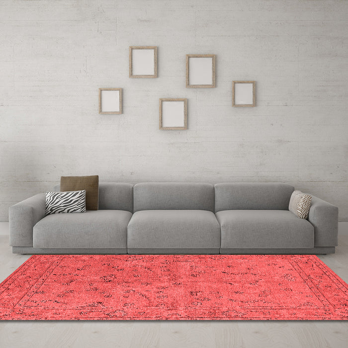 Industrial Red Washable Rugs