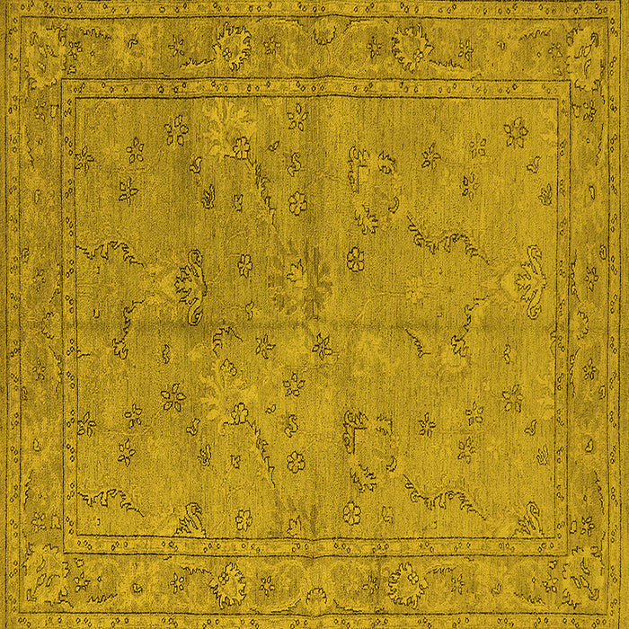 Square Oriental Yellow Industrial Rug, urb1142yw
